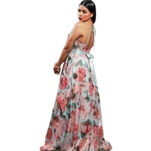 Social Code Maxi Floral Whimsy Ball Prom, Wedding Guest Dress 15